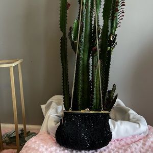 Black Beaded Vintage clutch purse